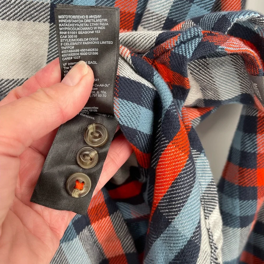 The North Face Shacket M‎ Plaid Button Up Flannel Long Sleeve Heavyweight EUC